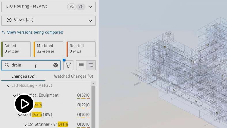 Video: Demo of change analysis tool in BIM Collaborate Pro