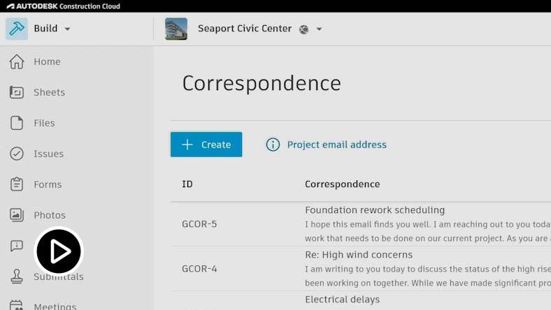 Video: Overview of correspondence management workflow in BIM Collaborate and BIM Collaborate Pro